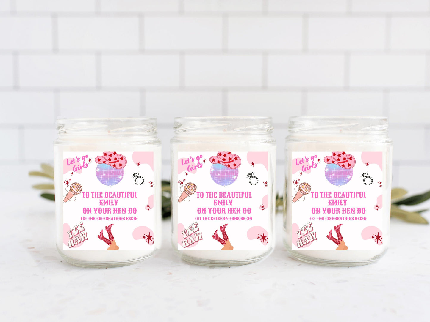 To the Beautiful Bride on Your Hen Do Candle Sticker/ Let the Celebrations Begin Bachelorette Party Last Rodeo Personalised Hen Party