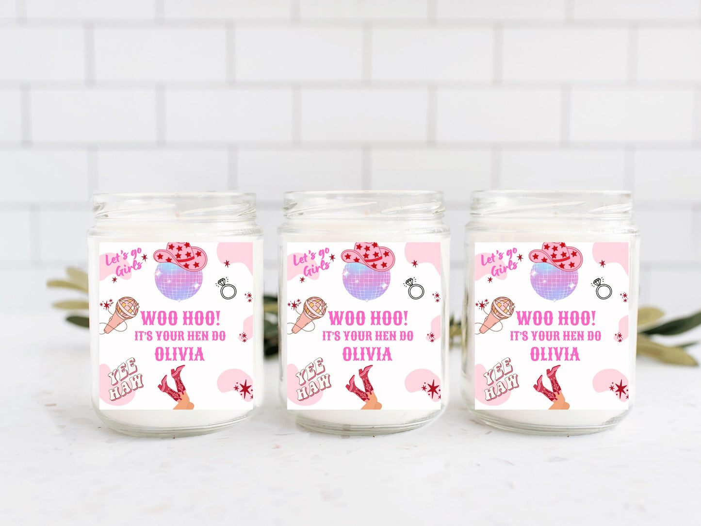 Woo Hoo Its Your Hen Do Shower Candle Sticker/ Bachelorette Party Last Rodeo Personalised Hen Party/ Let's Go Girls Nashville Country