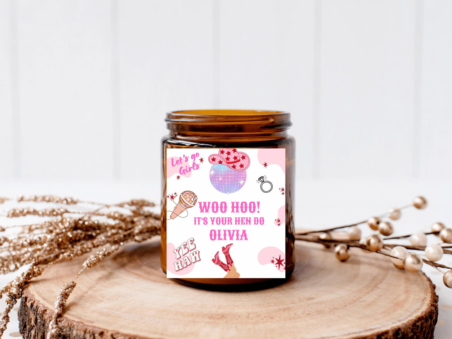 Woo Hoo Its Your Hen Do Shower Candle Sticker/ Bachelorette Party Last Rodeo Personalised Hen Party/ Let's Go Girls Nashville Country