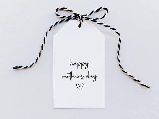 Happy Mothers Day Gift Tag/ Hearts Happy Mothers Day Gift Bag Box Tag/ Mothers Day Decor/ Wine Champagne Prosecco Bottle Tag/ Gift for Her