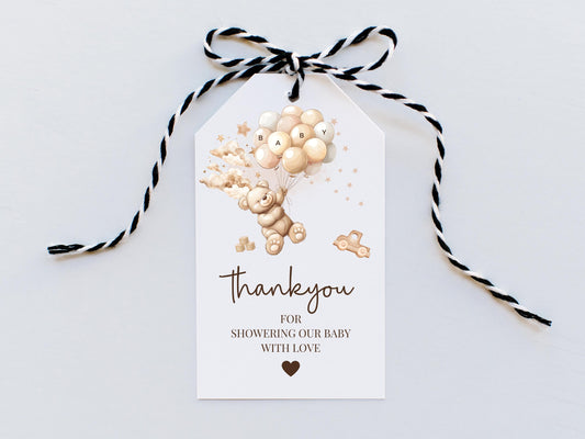 Thank You for Showering Our Baby With Love Baby Shower Gift Tag/ Personalised Gender Reveal Favour/ Mummy to Be Gift Box Bag/ Oh Baby Shower