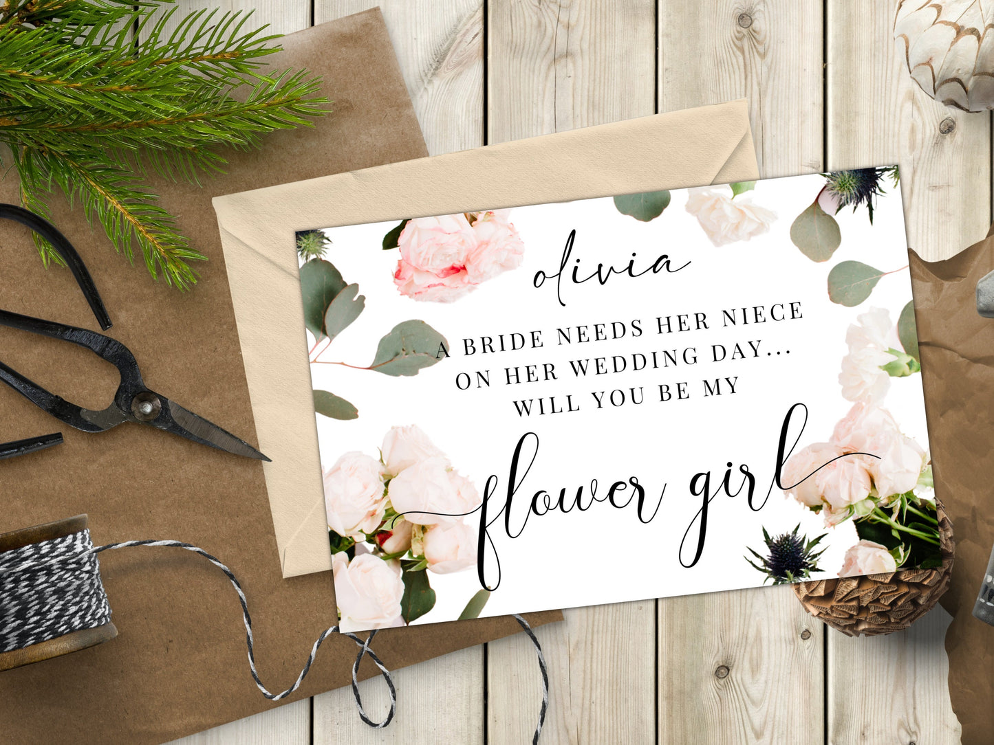 A Bride Needs Her Niece On Her Wedding Day - Will You Be My Flower Girl Card