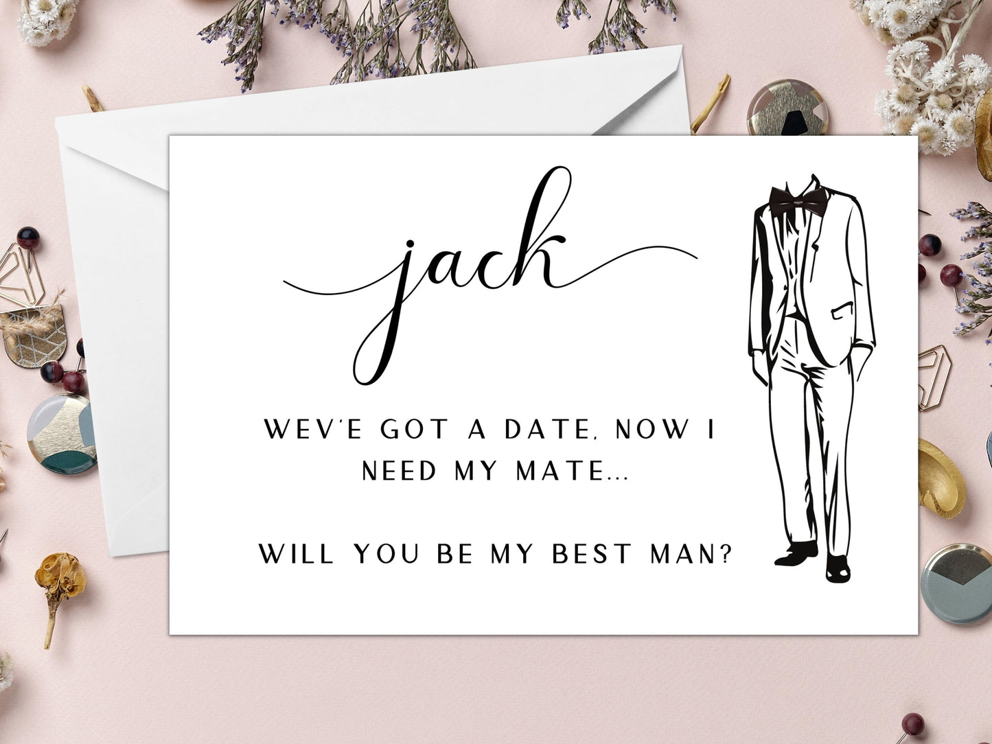 We've Got A Date, Now I Need My Mate - Will You Be My Best Man Card