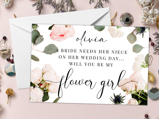 A Bride Needs Her Niece On Her Wedding Day - Will You Be My Flower Girl Card