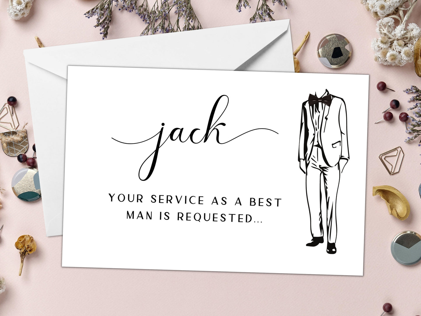 Your Service As a Best Man Is Requested Card