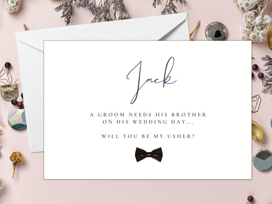 A Groom Needs His Brother on His Wedding Day Card