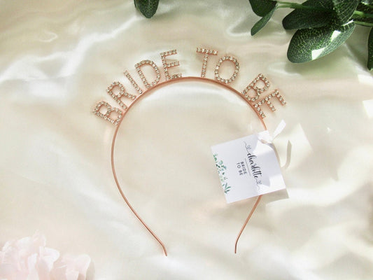 Rose Gold Diamante Bride to Be Hairband