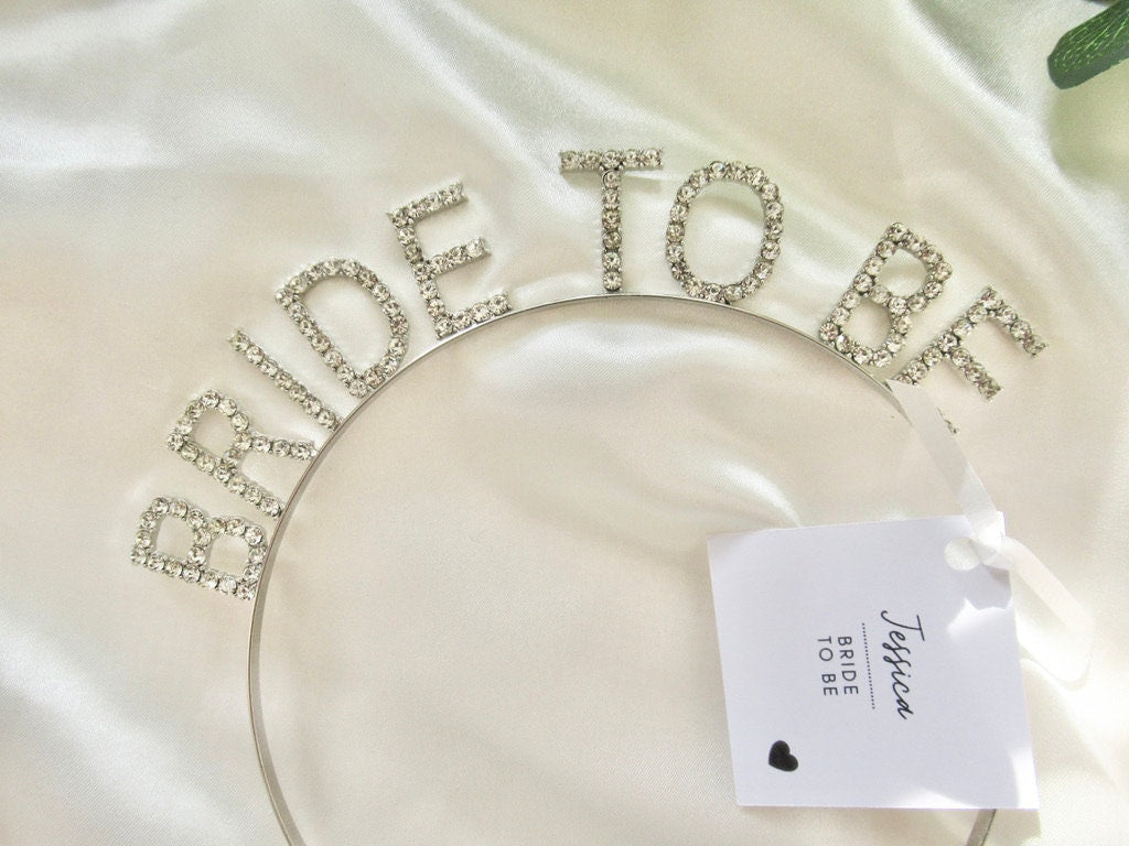 Silver Bride to Be Rhinestone Headband