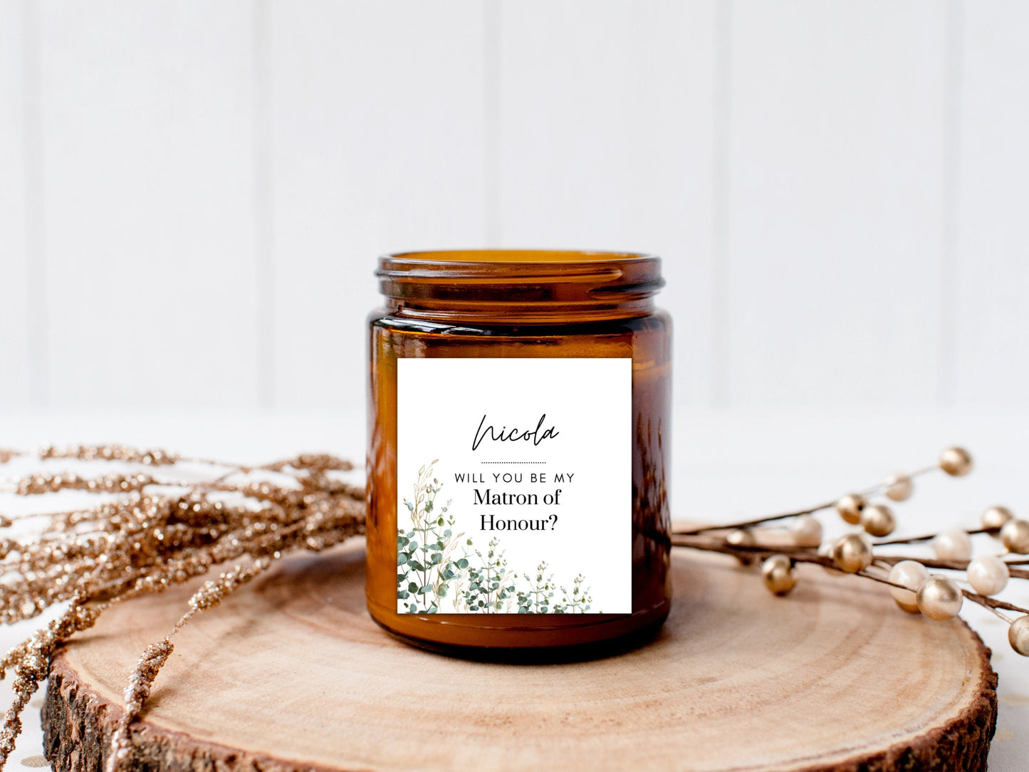 Will You Be My Maid of Honour Candle Label