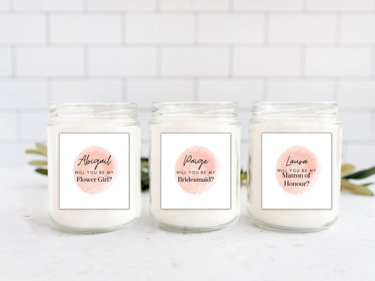 Will You Be My Bridesmaid Candle Label