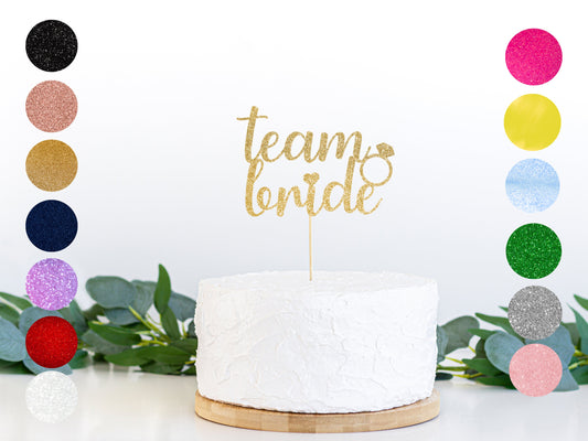 Team Bride Glitter Cake Topper