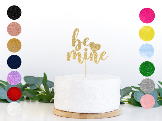 Be Mine Glitter Cake Topper