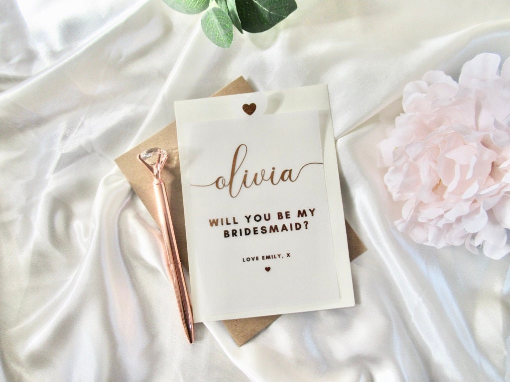 Will You Be My Bridesmaid Vellum Paper