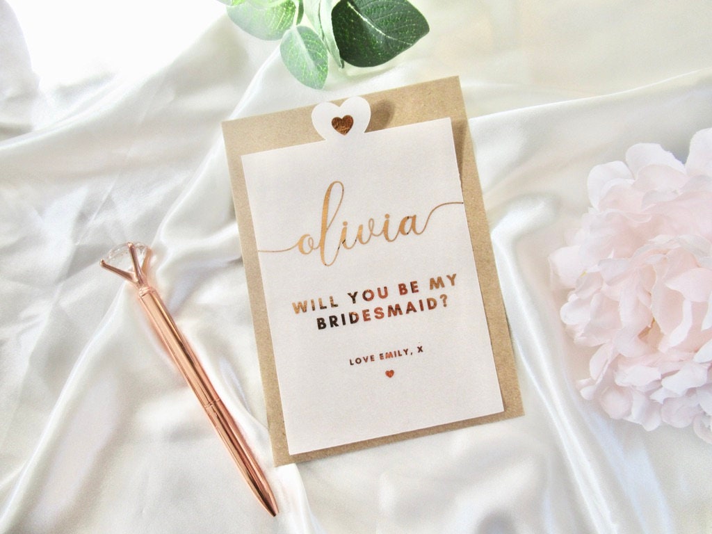 Will You Be My Bridesmaid Vellum Paper