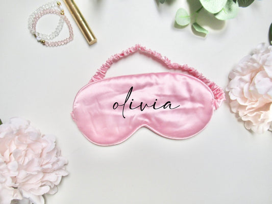 Pink Satin Eye Mask