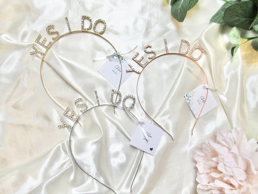 Yes I Do Hen Party Hairband. Gold/ Rose Gold/ Silver