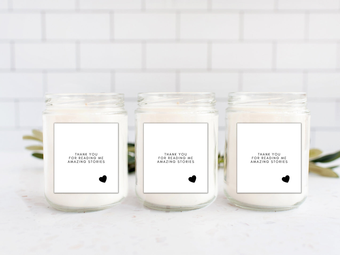 Thank You For Reading Me Amazing Stories Candle Sticker