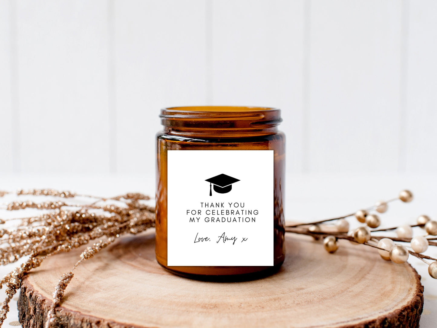 Thank You for Celebrating my Graduation Candle Sticker