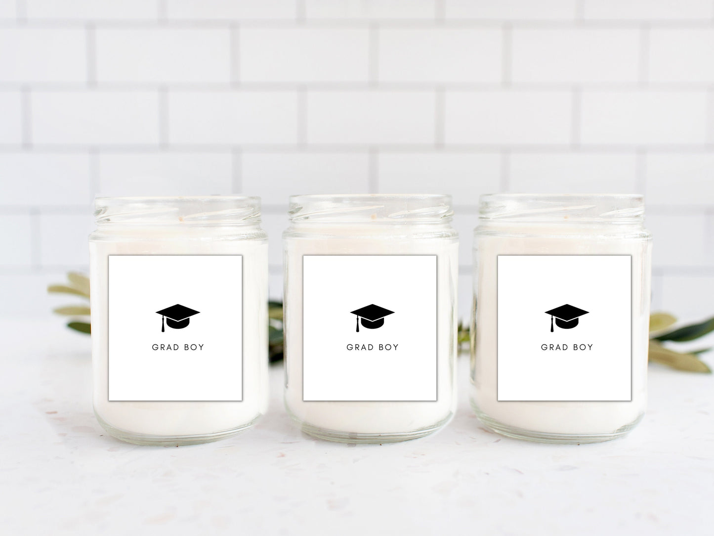 Grad Boy Candle Sticker