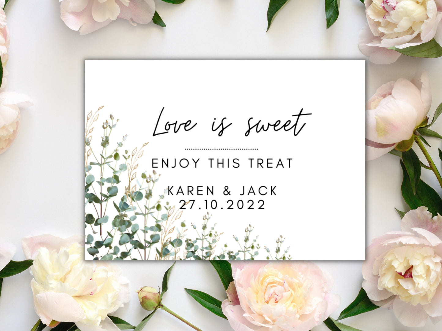 Love is Sweet Thank You Prosecco Bottle Label