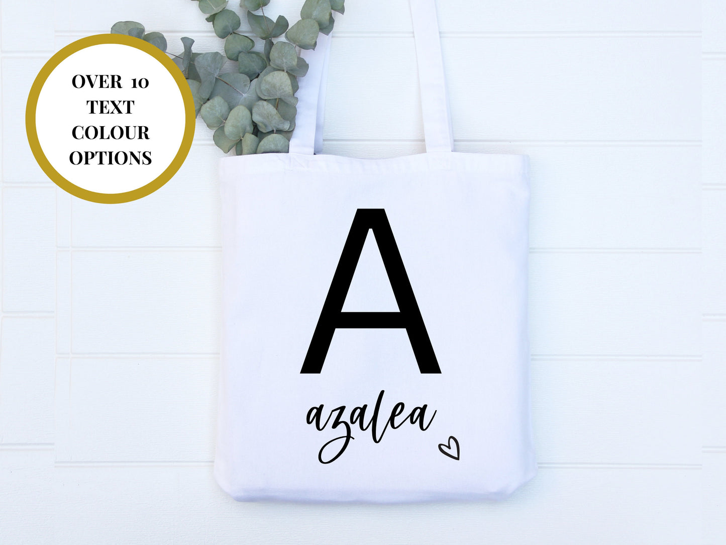 Monogram Initial Tote Bag