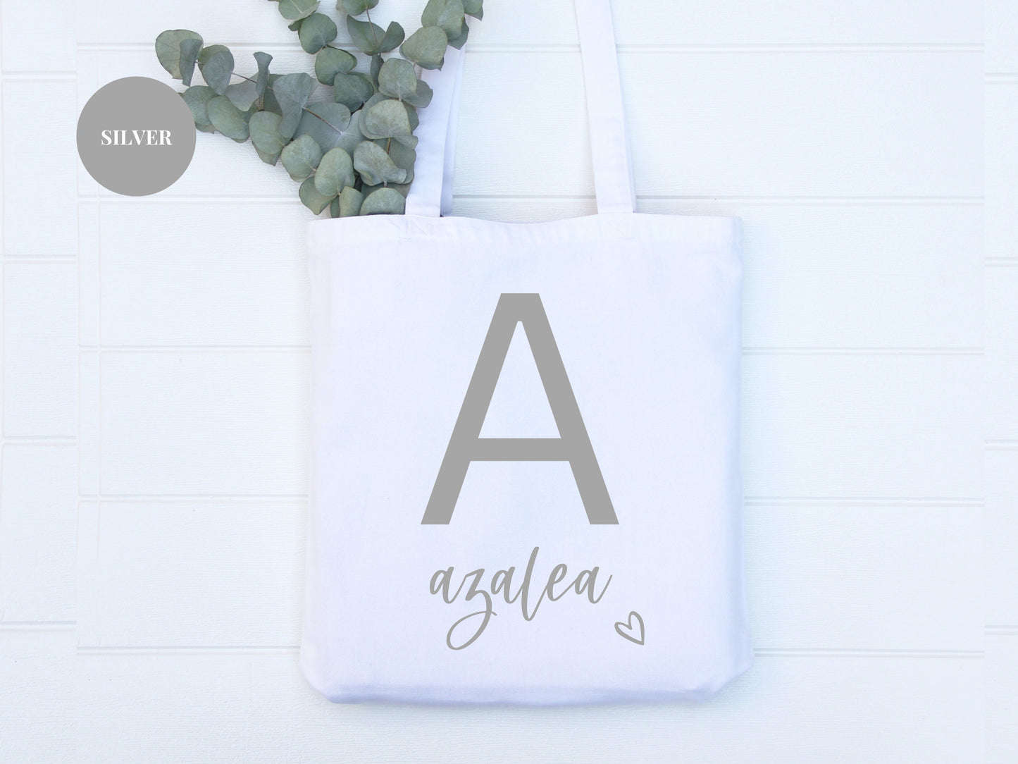 Monogram Initial Tote Bag