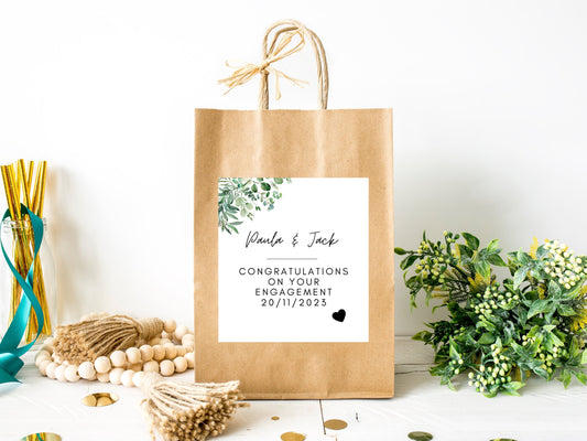 Congratulations on Your Engagement Gift Bag Label