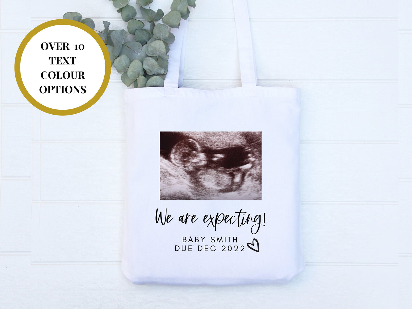 We Are Expecting Pregnancy Announcement Photo Tote Bag