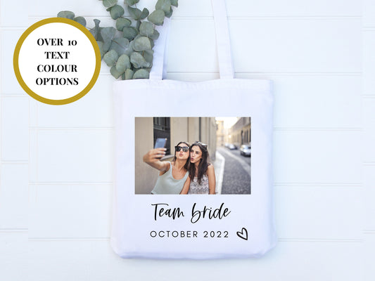 Team Bride Photo Tote Bag