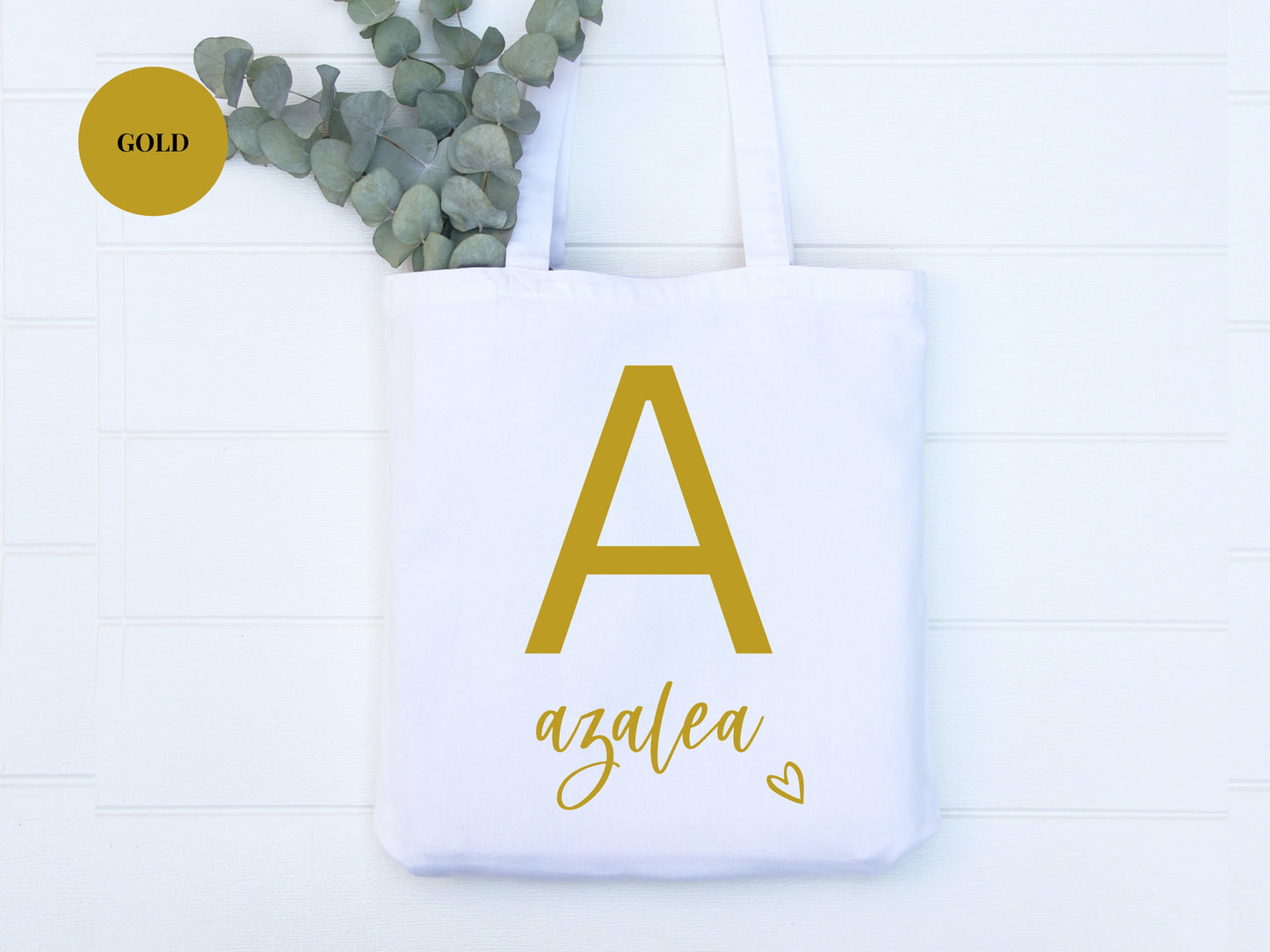 Monogram Initial Tote Bag